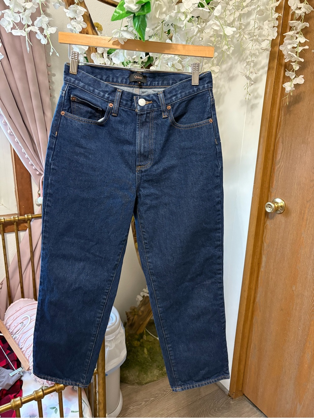 Quince Women's Relaxed Dark Blue Jeans
